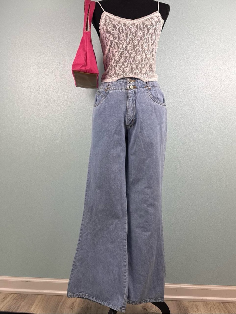 90s Vintage Rio Light Wash High Rise Super Flare Leg Jeans Women’s Size 26”